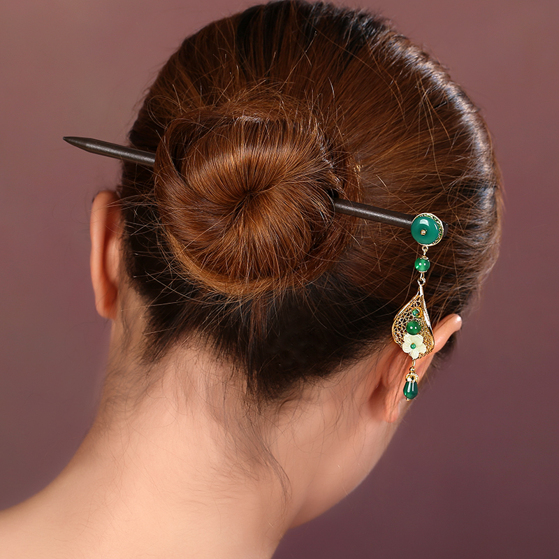 瑪瑙流蘇步搖，古典古風(fēng)簪子頭飾