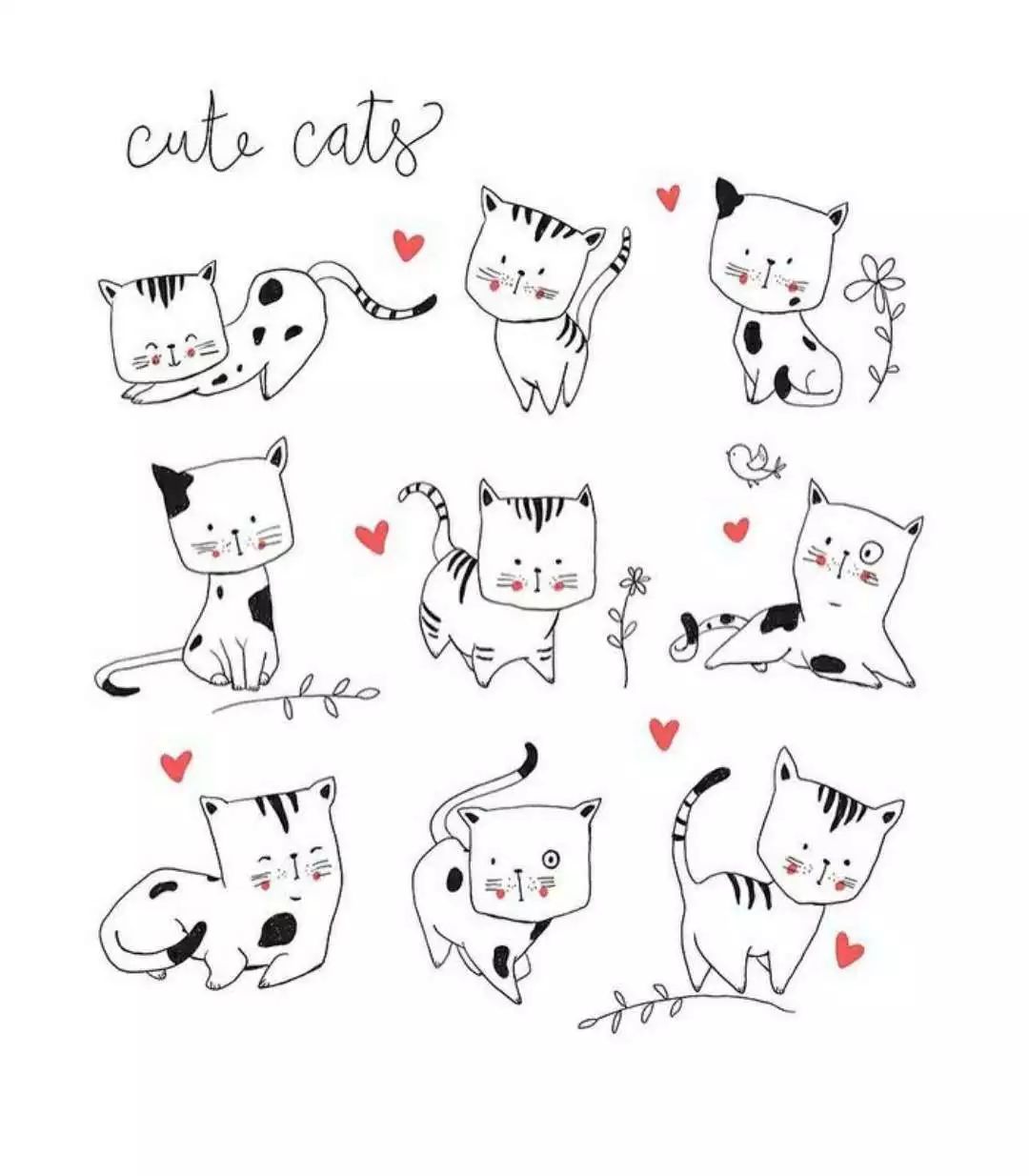 一組清新萌系簡筆插畫：萌動你的心靈！