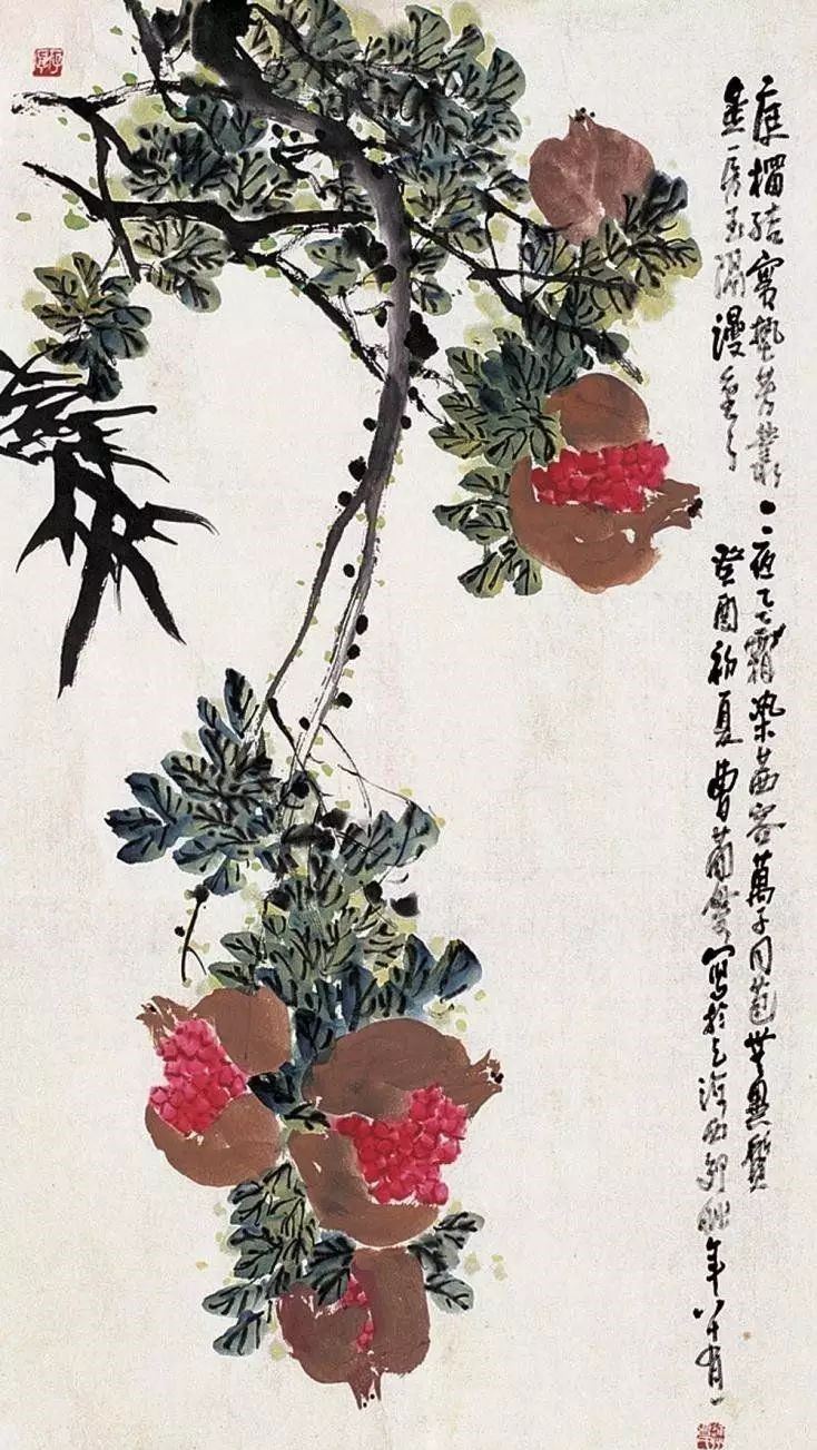 32幅曹簡樓國畫石榴圖：石榴令人垂涎欲滴！