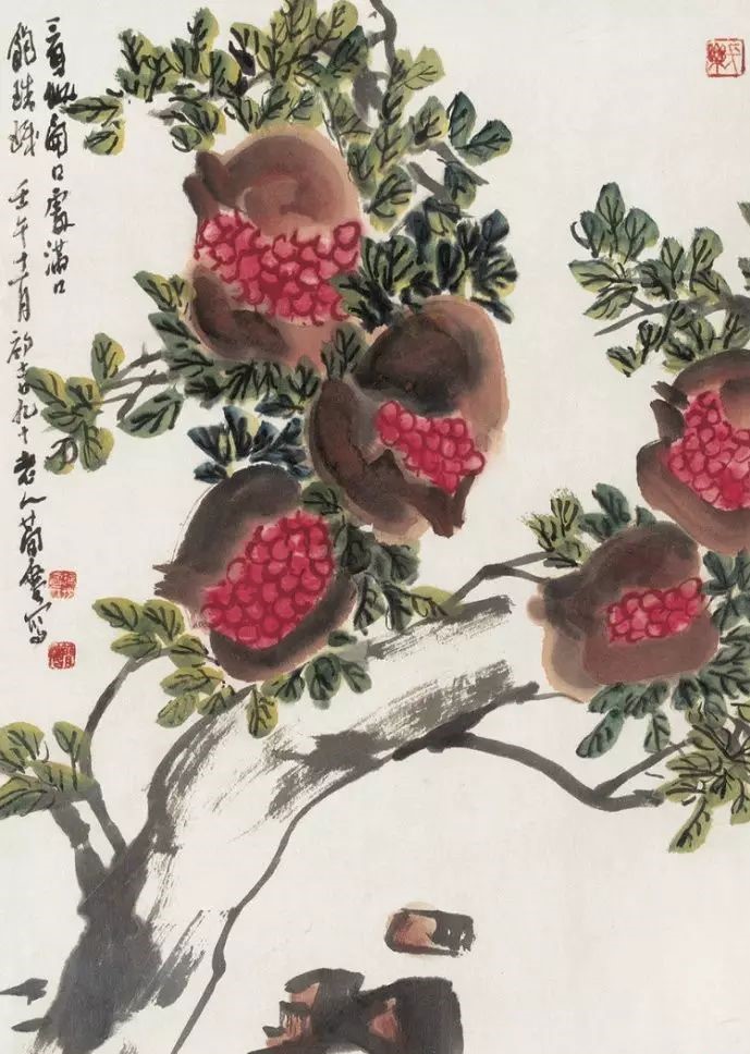 32幅曹簡樓國畫石榴圖：石榴令人垂涎欲滴！