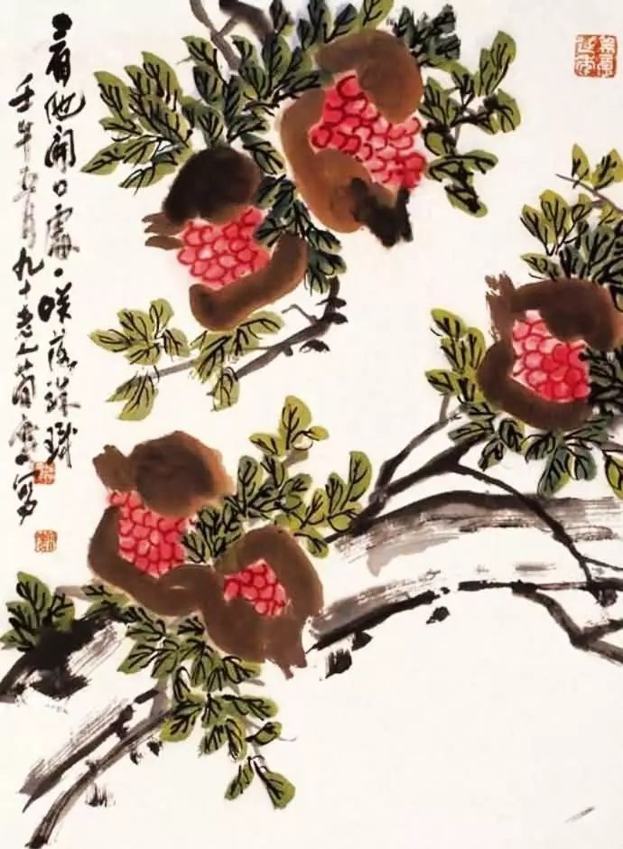 32幅曹簡樓國畫石榴圖：石榴令人垂涎欲滴！