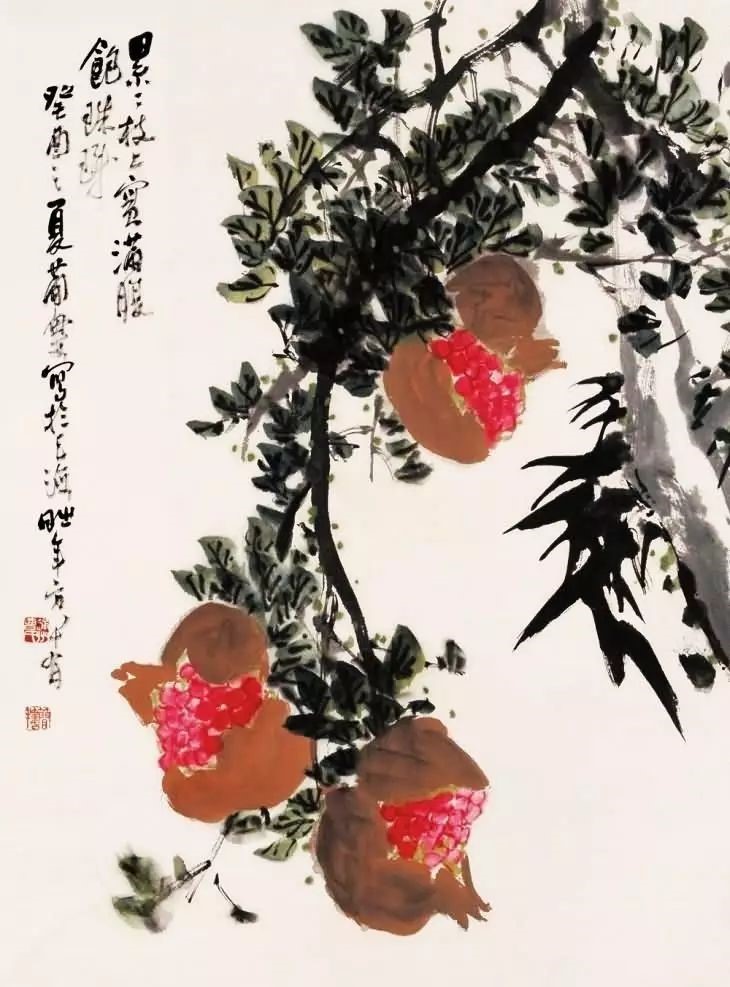 32幅曹簡樓國畫石榴圖：石榴令人垂涎欲滴！