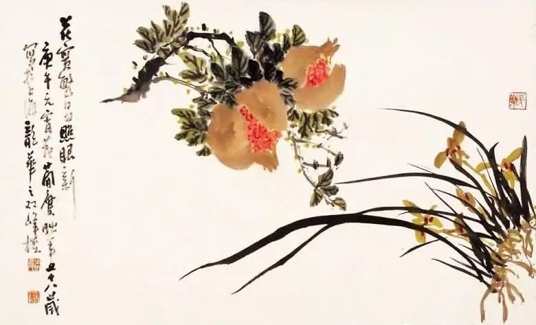 32幅曹簡(jiǎn)樓國(guó)畫(huà)石榴圖：石榴令人垂涎欲滴！