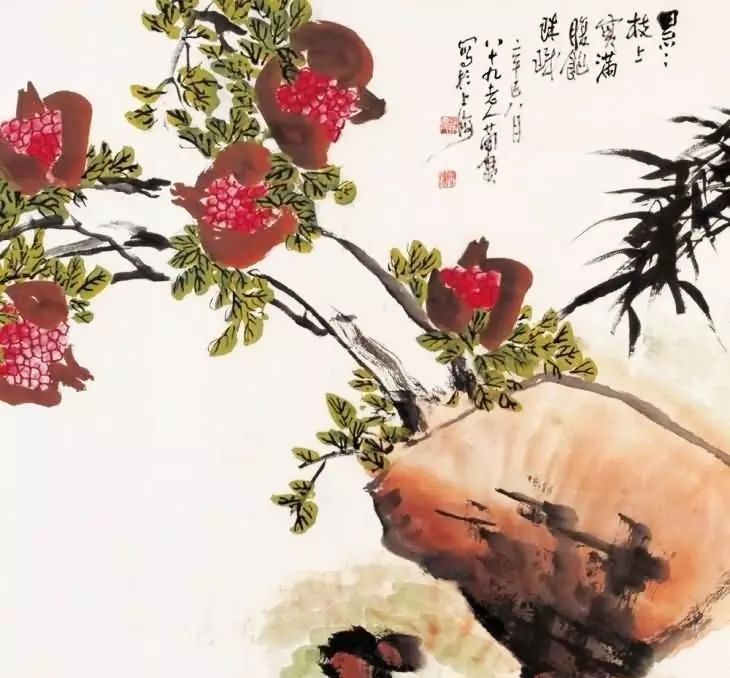 32幅曹簡(jiǎn)樓國(guó)畫(huà)石榴圖：石榴令人垂涎欲滴！