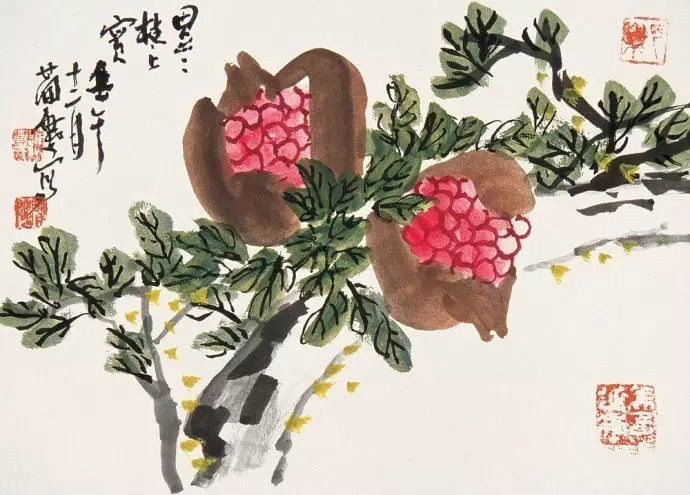 32幅曹簡(jiǎn)樓國(guó)畫(huà)石榴圖：石榴令人垂涎欲滴！