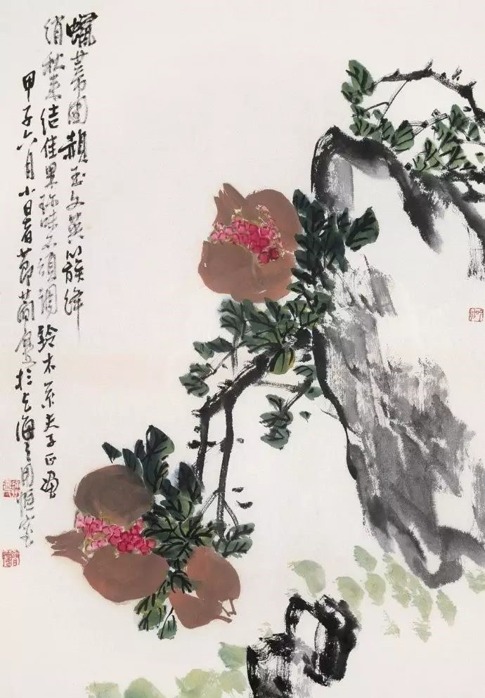 32幅曹簡(jiǎn)樓國(guó)畫(huà)石榴圖：石榴令人垂涎欲滴！