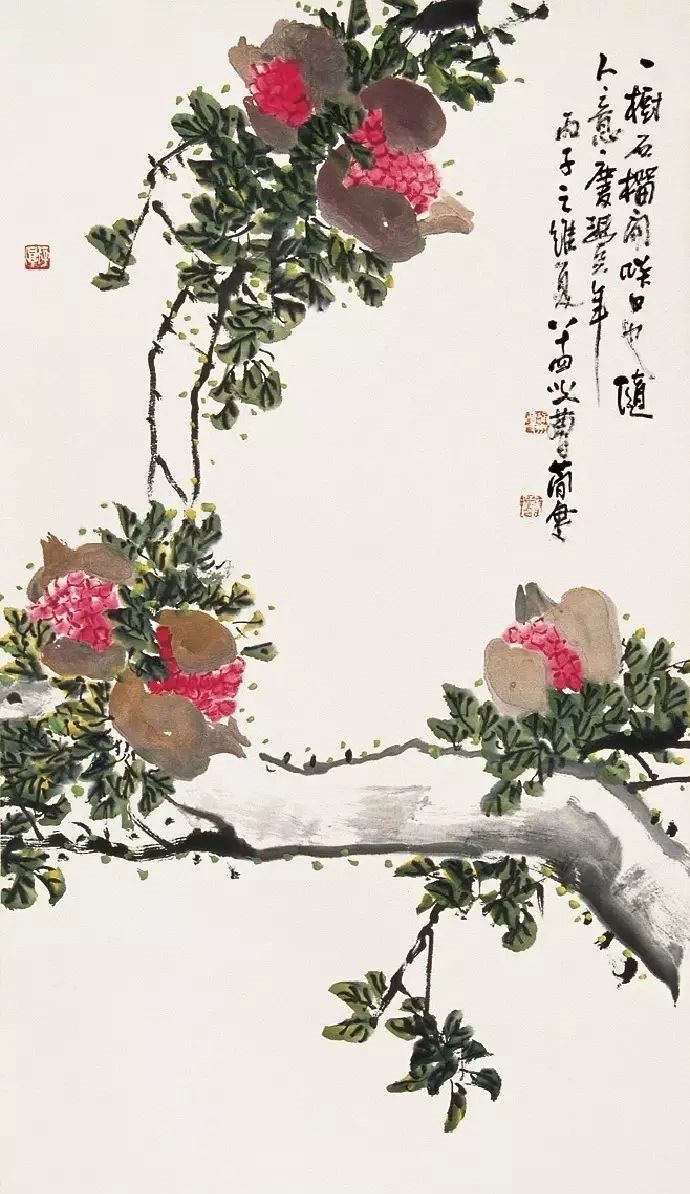 32幅曹簡樓國畫石榴圖：石榴令人垂涎欲滴！