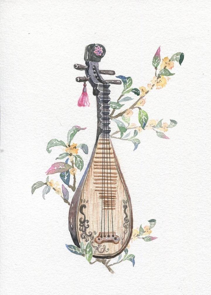 9款唯美古風(fēng)圖片：一組古風(fēng)樂器插畫！