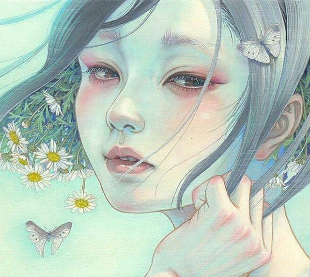 8款飄逸頭發(fā)美女插畫(huà)：小清新唯美插畫(huà)!