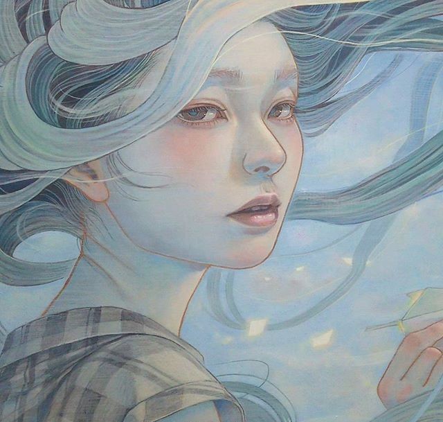 8款飄逸頭發(fā)美女插畫(huà)：小清新唯美插畫(huà)!