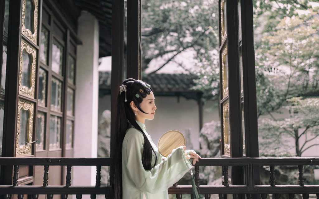 江南園林古裝攝影:黛玉花旦人像攝影