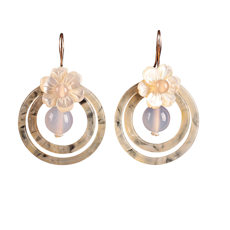 夢里花古風(fēng)耳環(huán)，簡約潔白風(fēng)情首飾