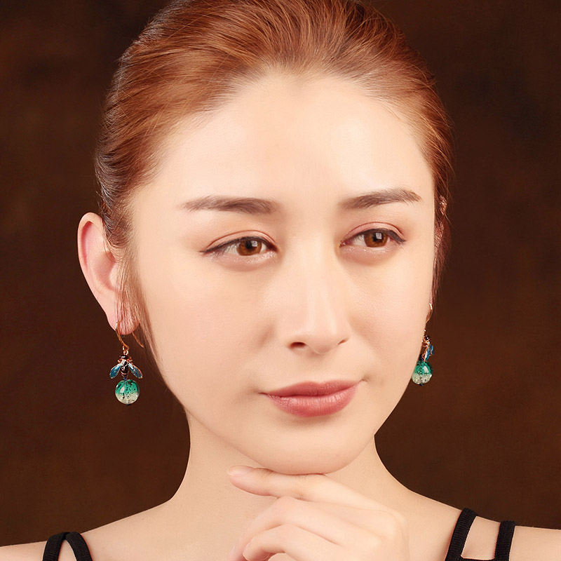 夜鳴古風耳環(huán)，夜光琉璃首飾