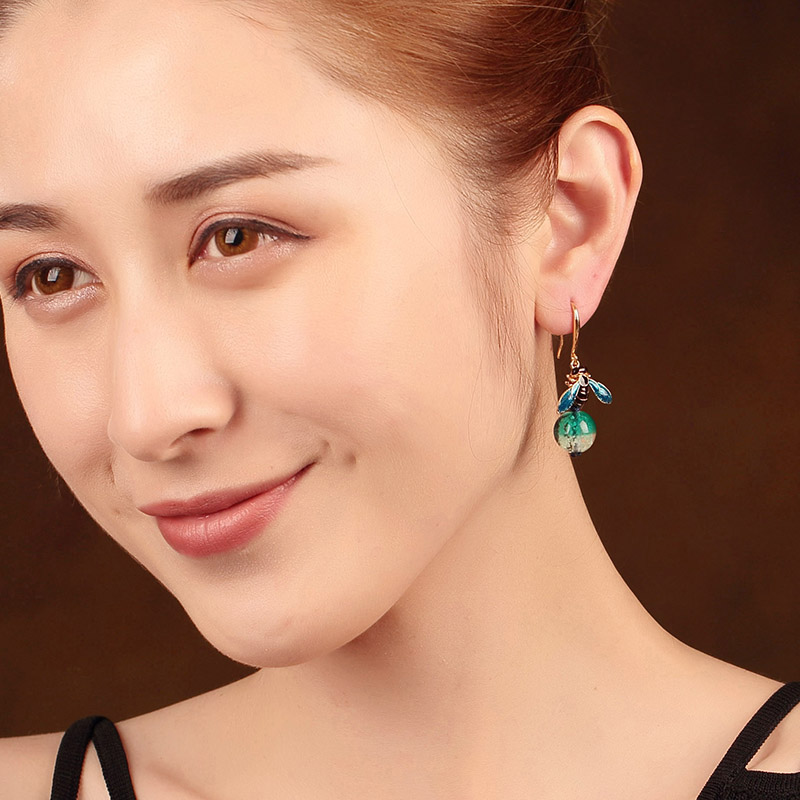 夜鳴古風耳環(huán)，夜光琉璃首飾