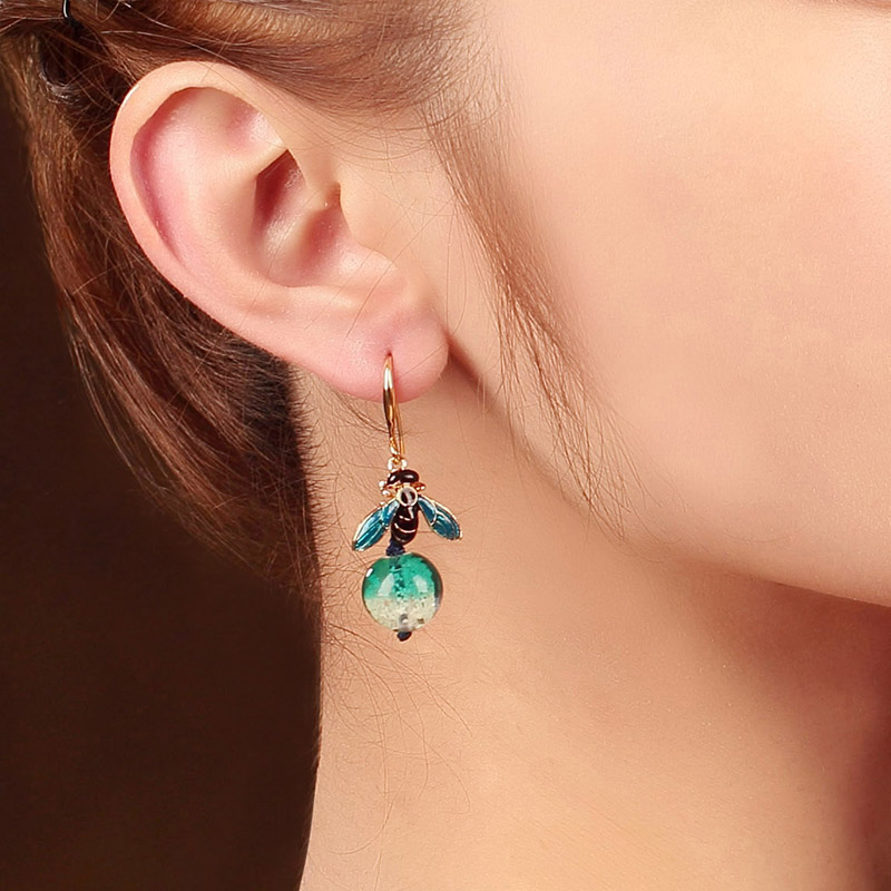 夜鳴古風耳環(huán)，夜光琉璃首飾