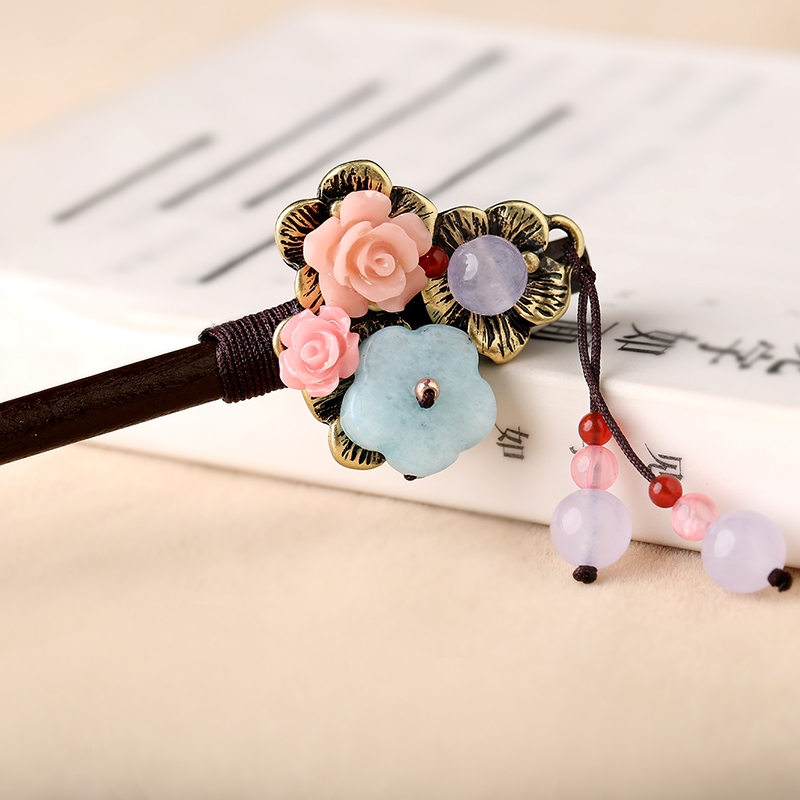 淑女發(fā)簪頭飾，清新自然簪子