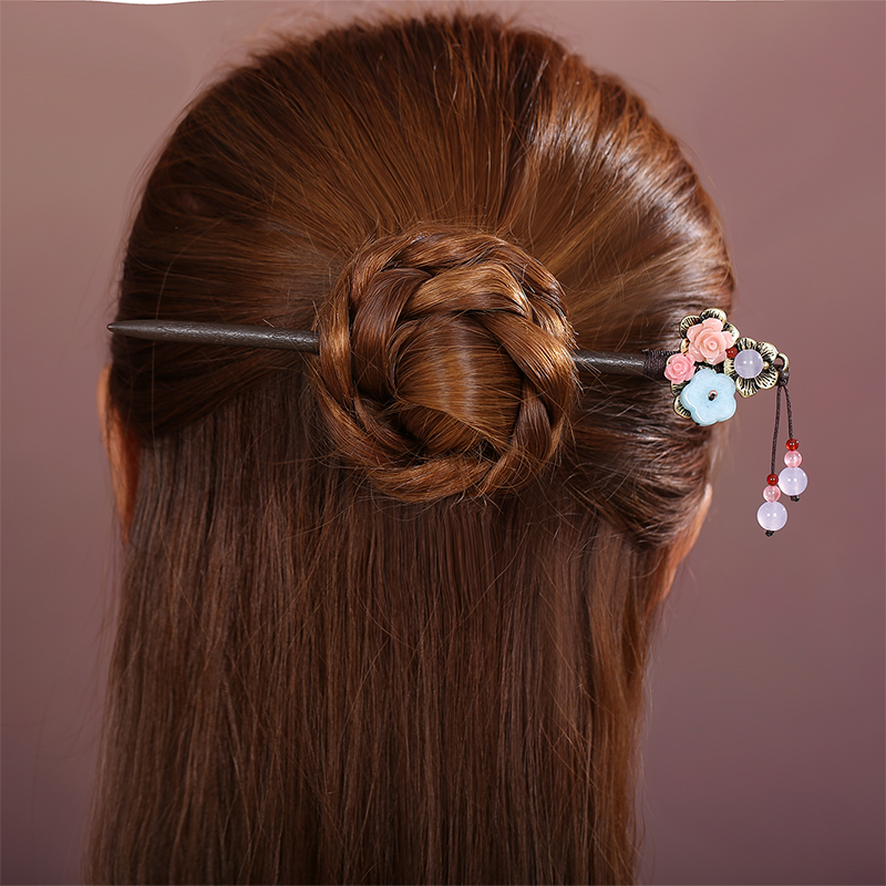 淑女發(fā)簪頭飾，清新自然簪子