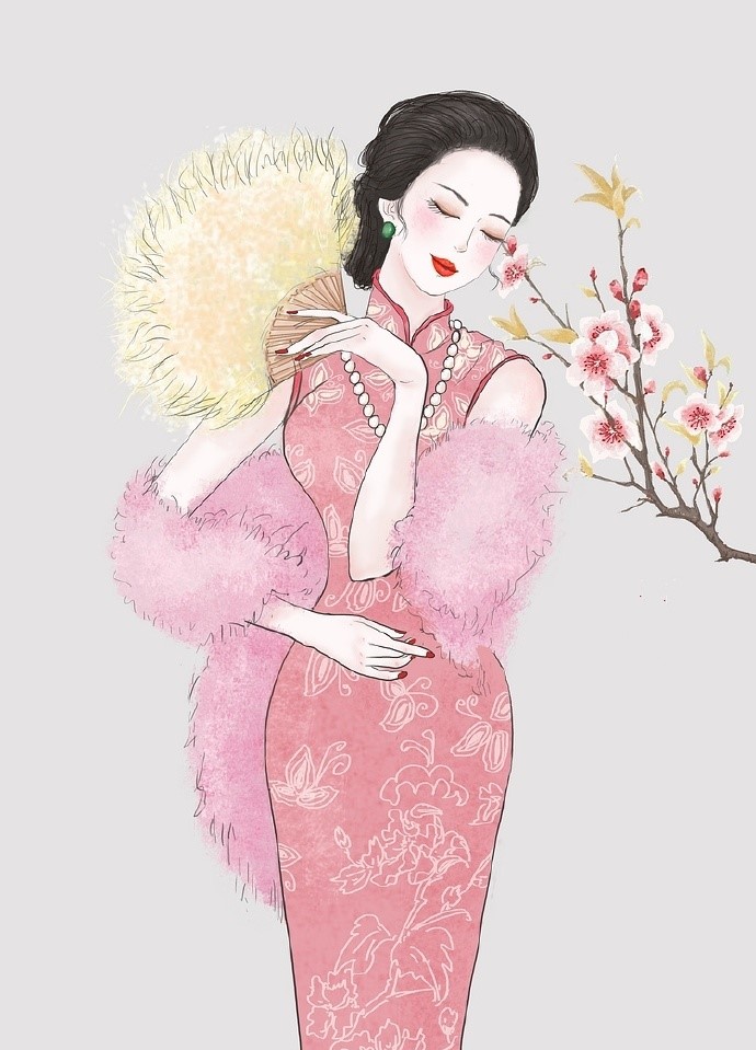9款風(fēng)情萬(wàn)種旗袍女子插畫：一種傾國(guó)傾城的美
