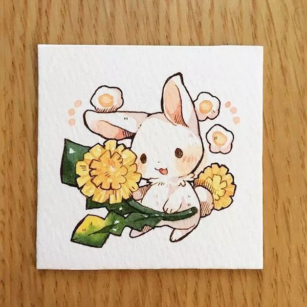 一組小兔子萌寵插畫：萌萌噠真可愛！