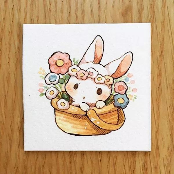 一組小兔子萌寵插畫：萌萌噠真可愛！