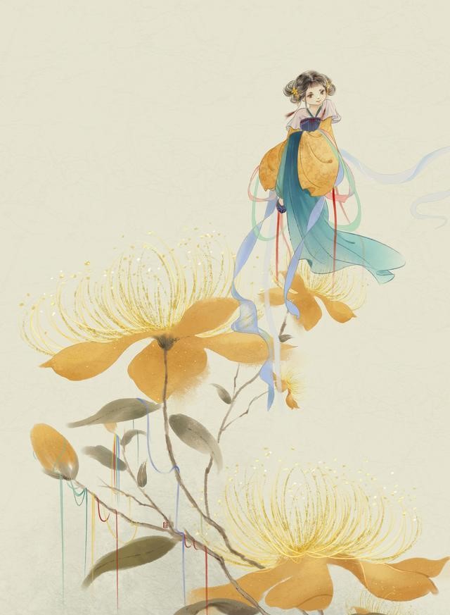 一組唯美古風圖片：一人一花一世界！