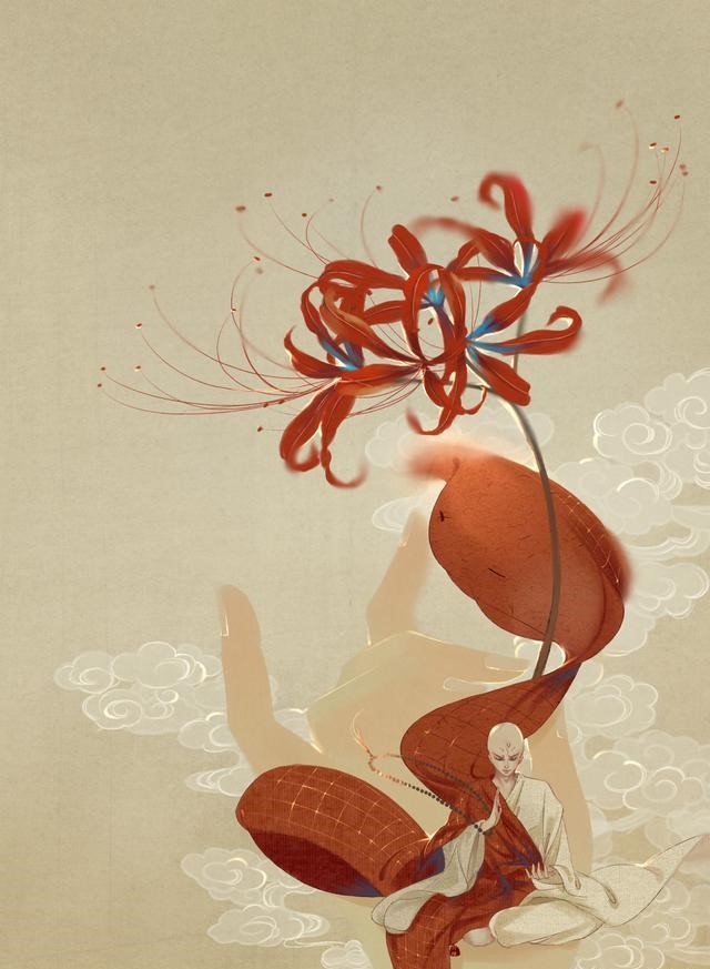 一組唯美古風圖片：一人一花一世界！