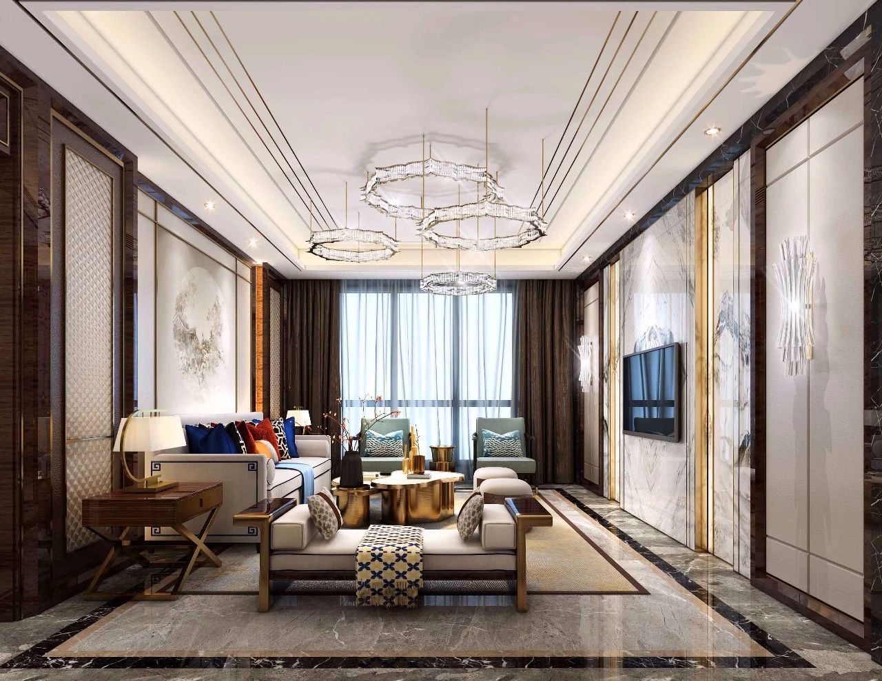 新中式客廳之美：魅力十足的中式裝修設(shè)計！