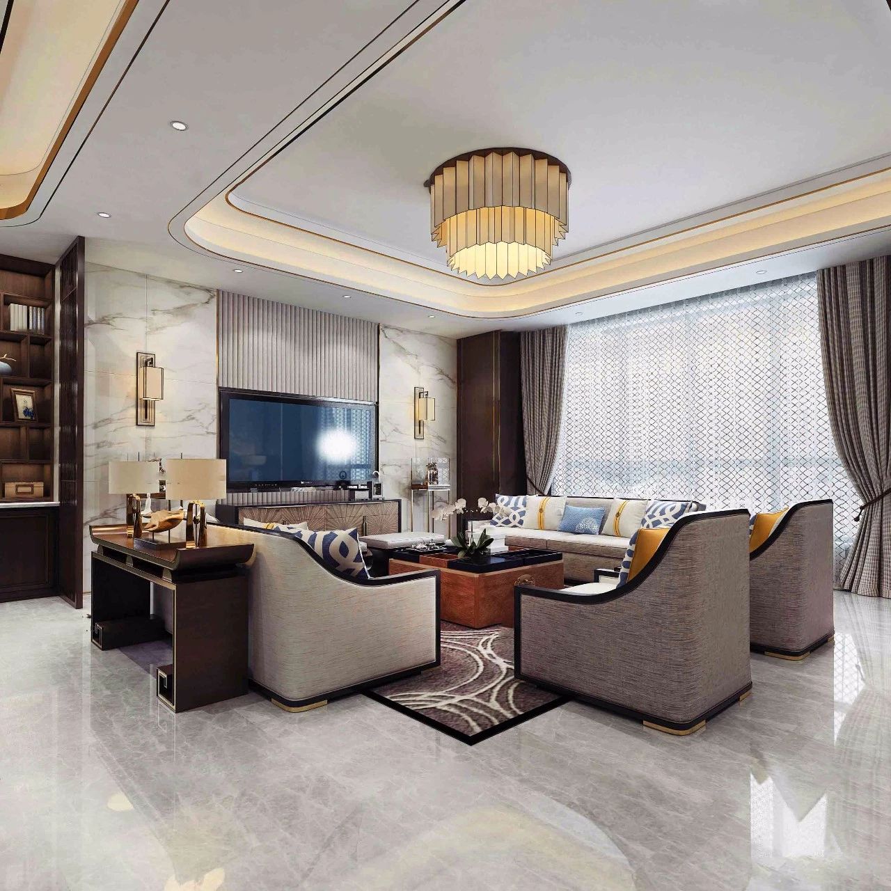 新中式客廳之美：魅力十足的中式裝修設(shè)計！