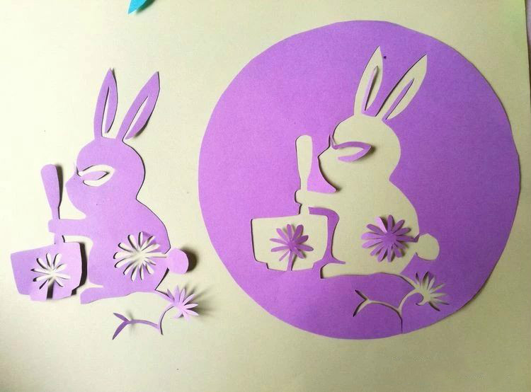創(chuàng)意十足中秋玉兔剪紙，兔子鬧仲秋