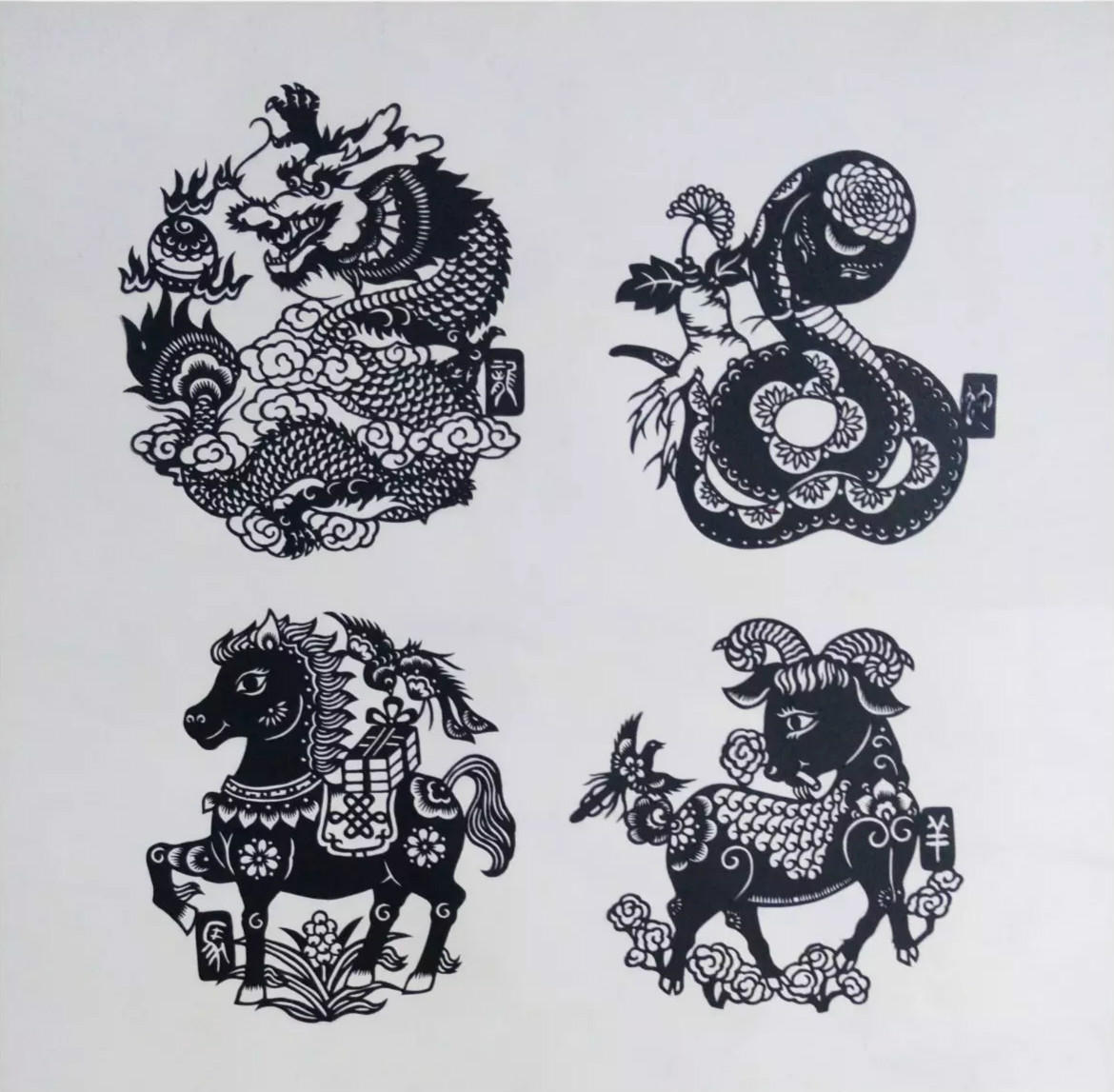 吉祥十二生肖剪紙圖片，薛娜剪紙作品欣賞