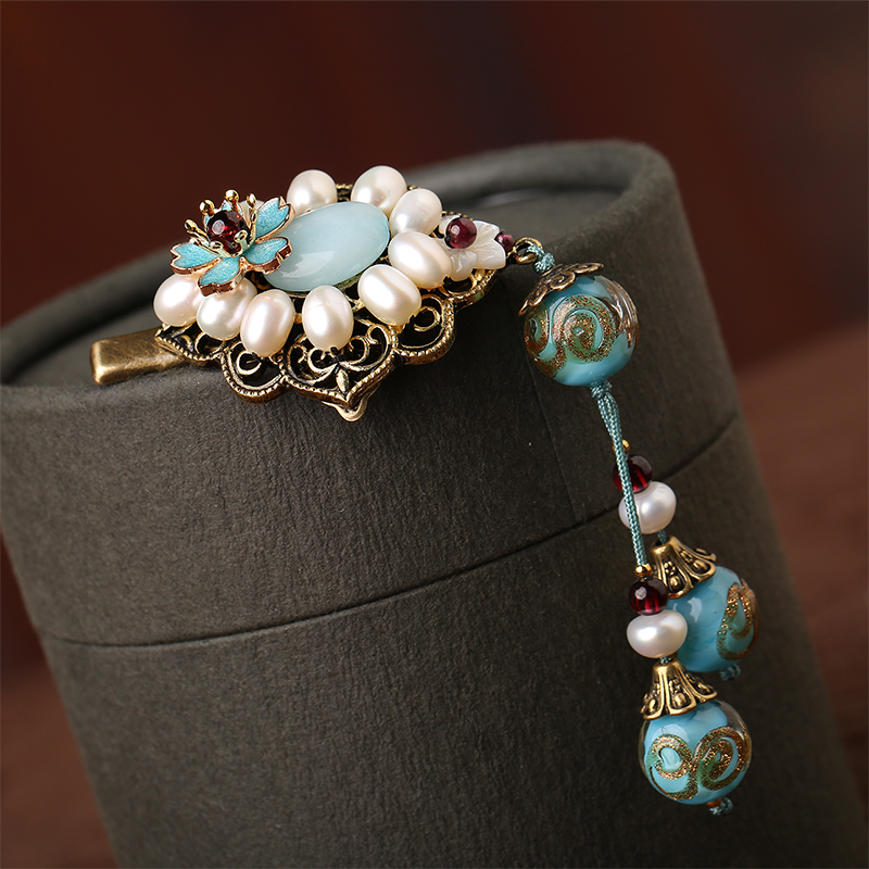 淡泊如水發(fā)夾：復古珍珠發(fā)夾頭飾