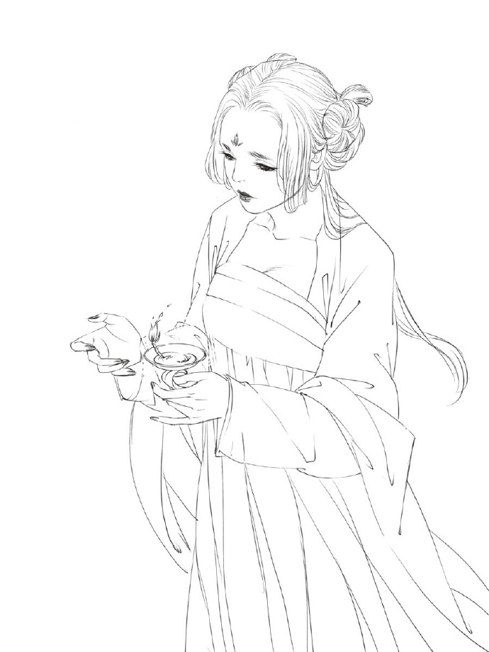 30款古風(fēng)人物線稿圖，古風(fēng)線稿臨摹圖