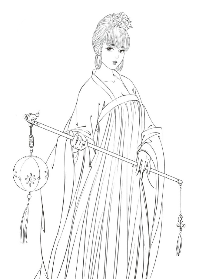 30款古風(fēng)人物線稿圖，古風(fēng)線稿臨摹圖