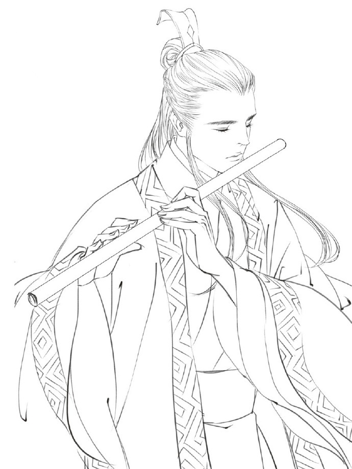 30款古風(fēng)人物線稿圖，古風(fēng)線稿臨摹圖