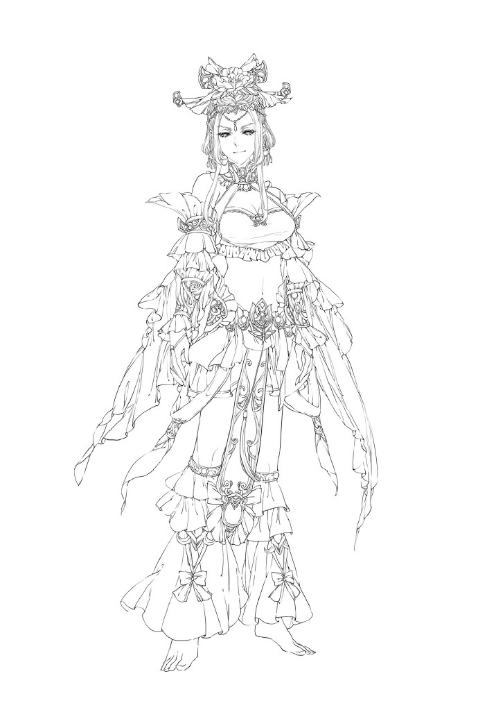 30款古風(fēng)人物線稿圖，古風(fēng)線稿臨摹圖