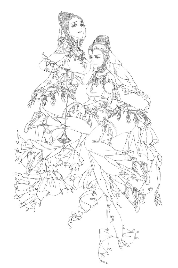 30款古風(fēng)人物線稿圖，古風(fēng)線稿臨摹圖