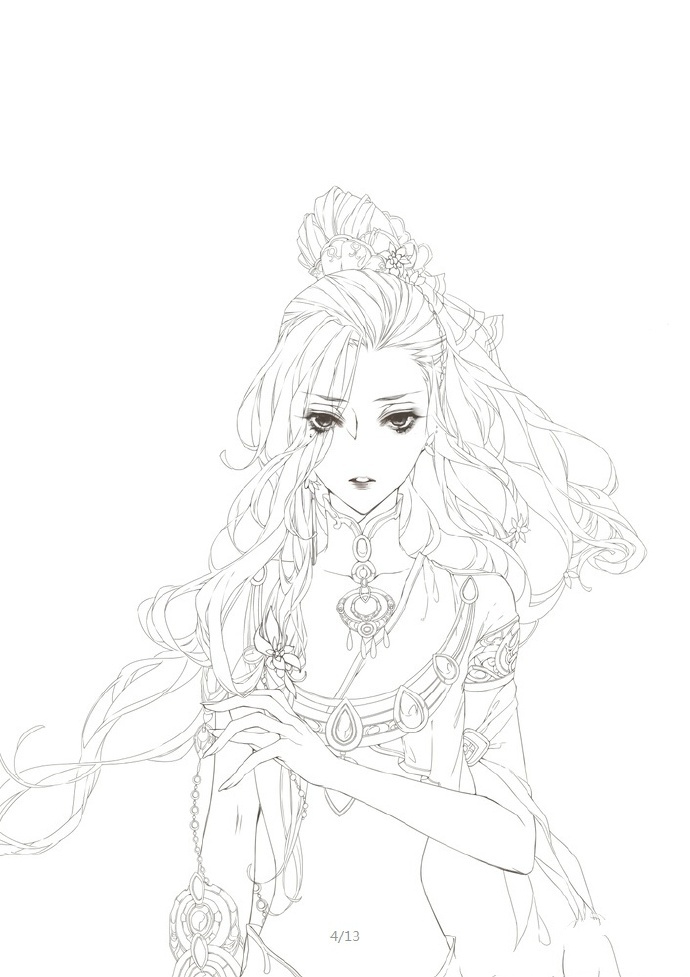 30款古風(fēng)人物線稿圖，古風(fēng)線稿臨摹圖