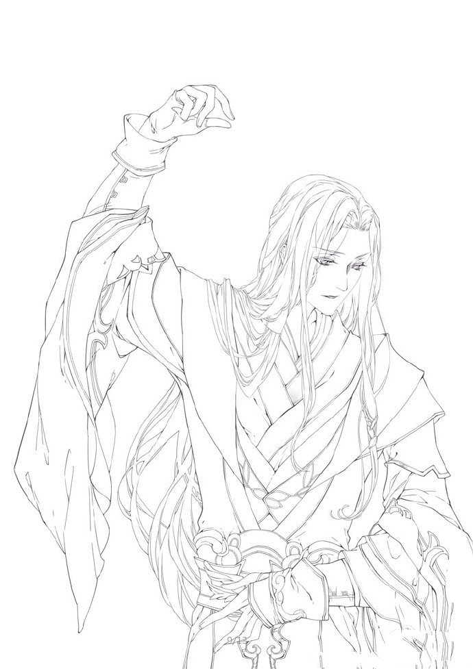 30款古風(fēng)人物線稿圖，古風(fēng)線稿臨摹圖