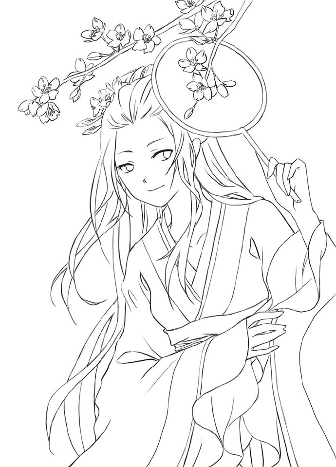 30款古風(fēng)人物線稿圖，古風(fēng)線稿臨摹圖