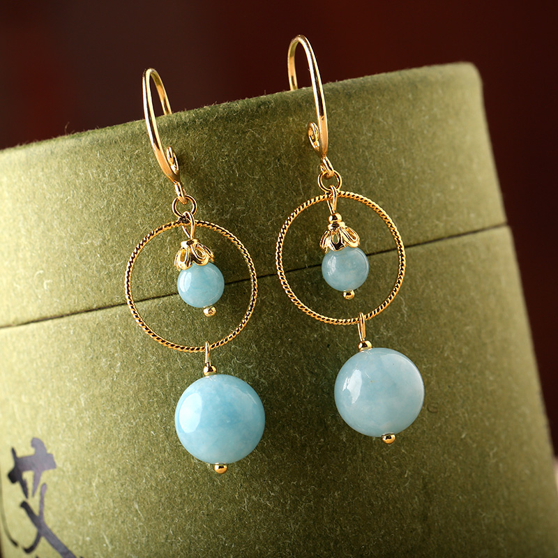 簡(jiǎn)約藍(lán)色系耳環(huán)，精致唯美的古風(fēng)首飾