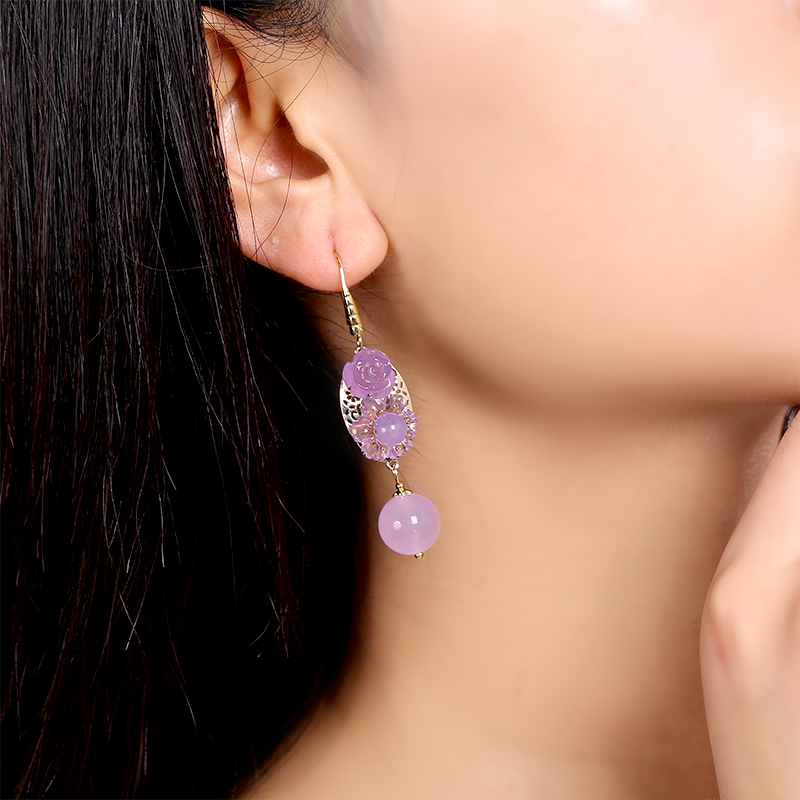 高貴典雅紫色系耳環(huán)，優(yōu)雅嫵媚的古風首飾