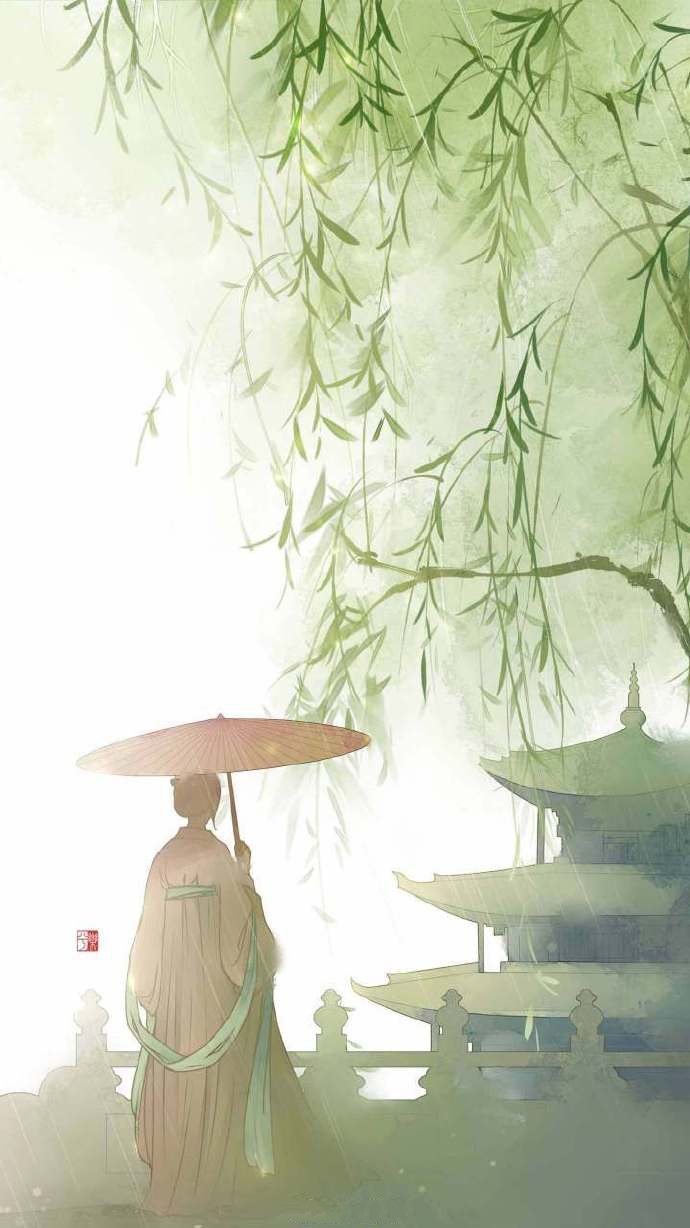 9款淡雅水彩禪意古風(fēng)背景，古風(fēng)手機壁紙圖片