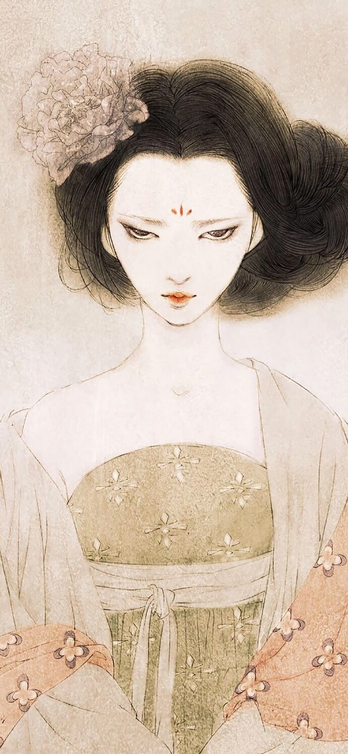 仕女古風(fēng)手機(jī)壁紙插畫，別樣的古風(fēng)女子風(fēng)情