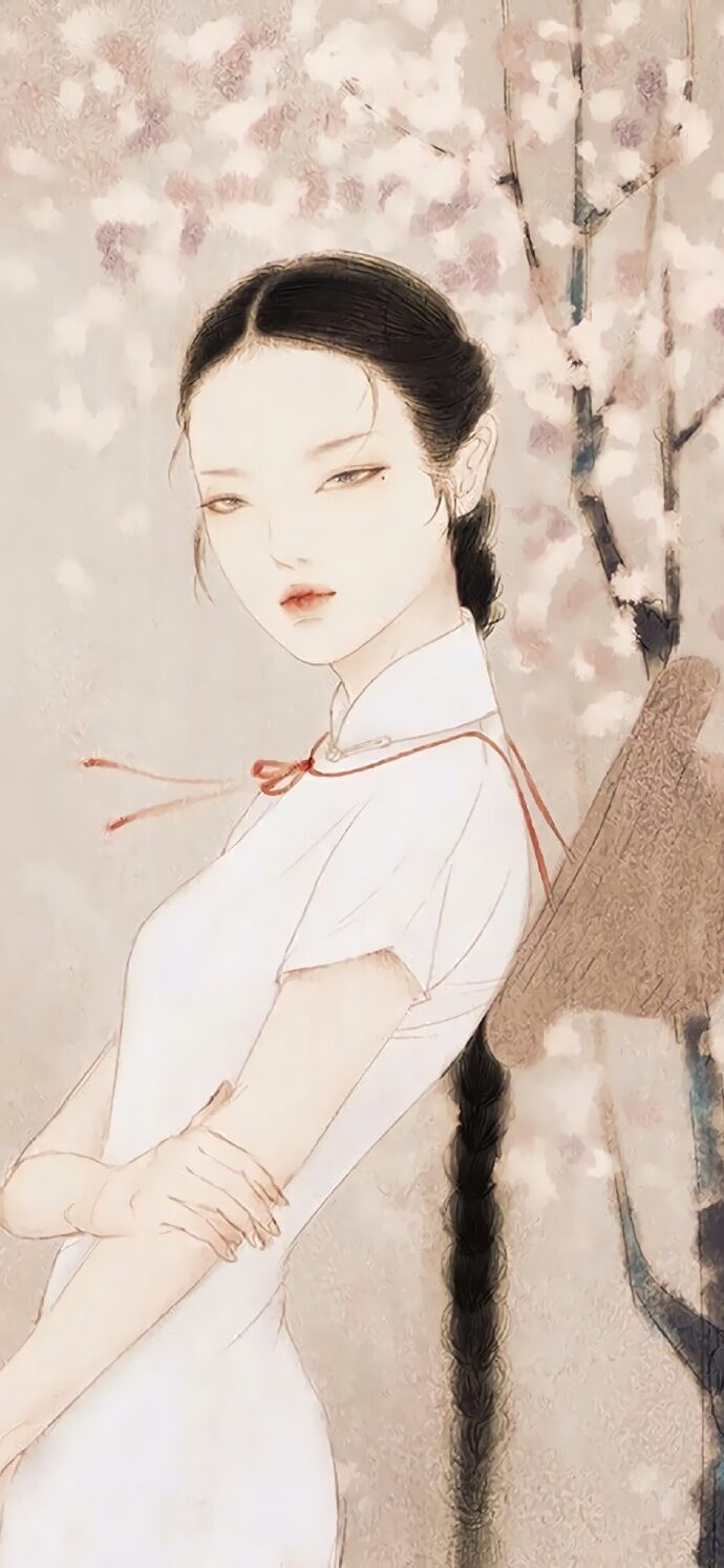 仕女古風(fēng)手機(jī)壁紙插畫，別樣的古風(fēng)女子風(fēng)情