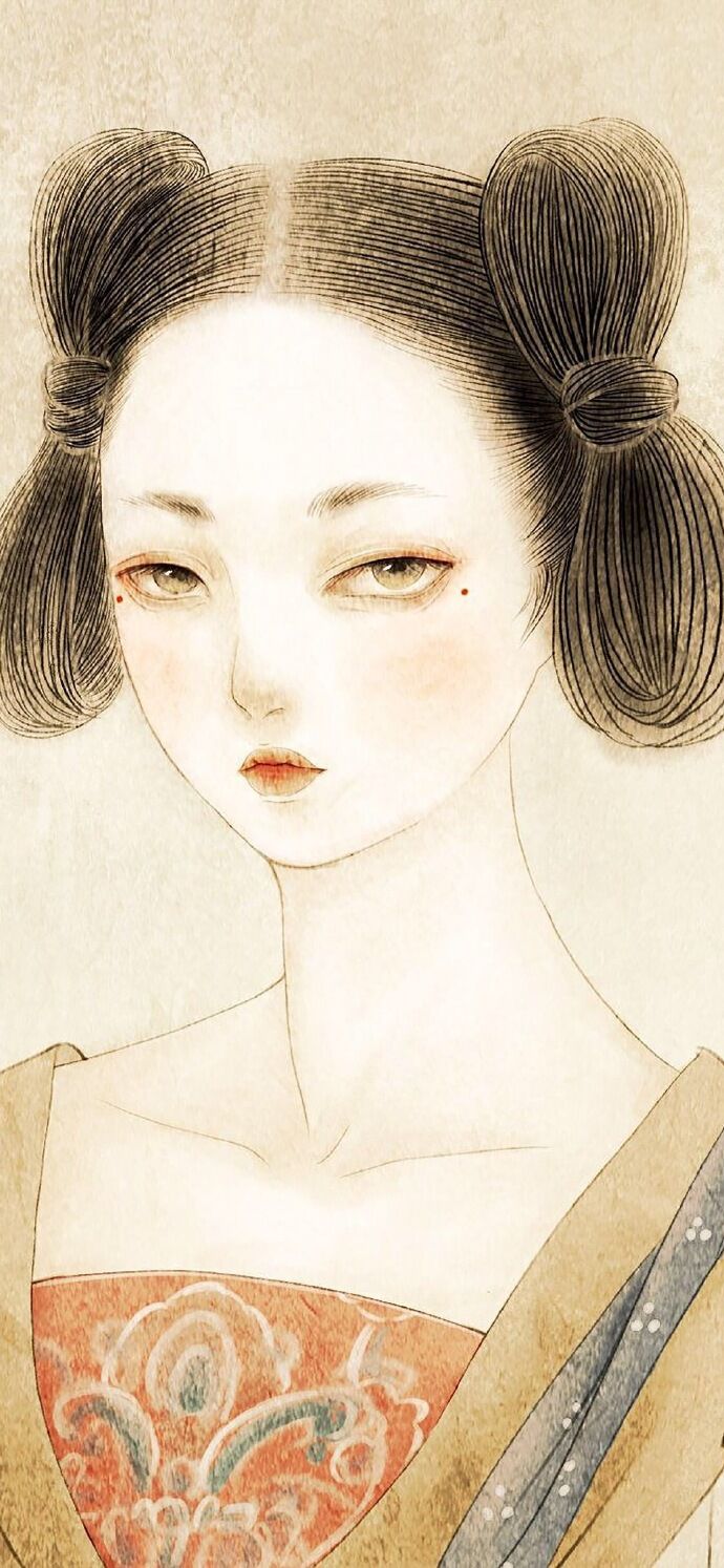 仕女古風(fēng)手機(jī)壁紙插畫，別樣的古風(fēng)女子風(fēng)情