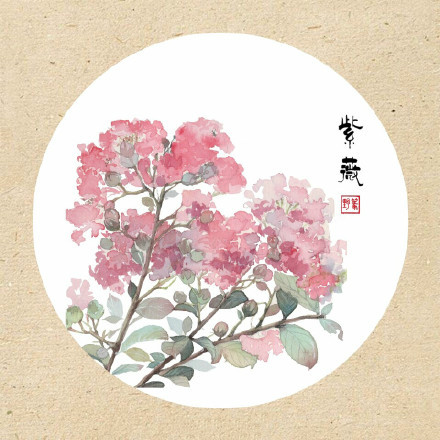 清新古風(fēng)花卉插畫，可作頭像的花卉插畫圖片