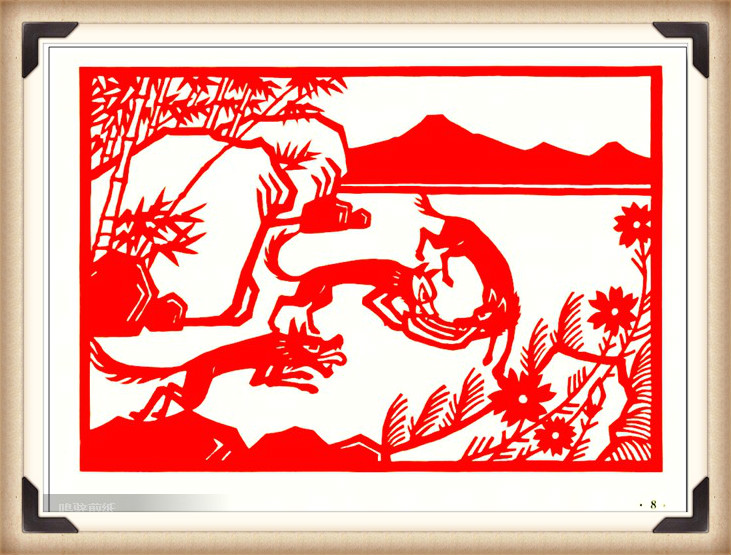 斗狼記剪紙藝術，高清剪紙連環(huán)畫圖集（54張）