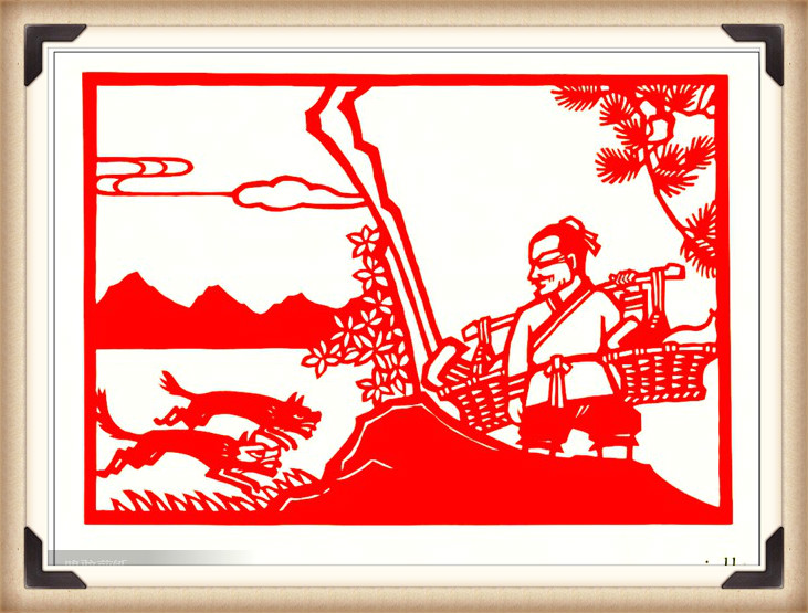 斗狼記剪紙藝術，高清剪紙連環(huán)畫圖集（54張）