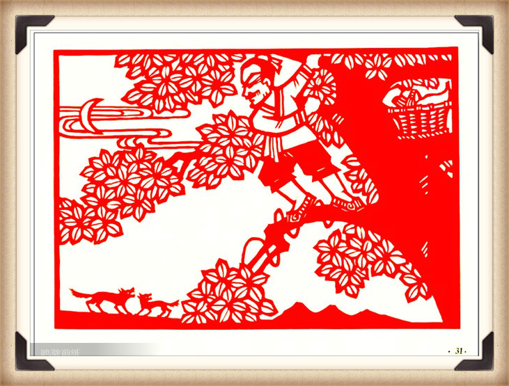 斗狼記剪紙藝術，高清剪紙連環(huán)畫圖集（54張）