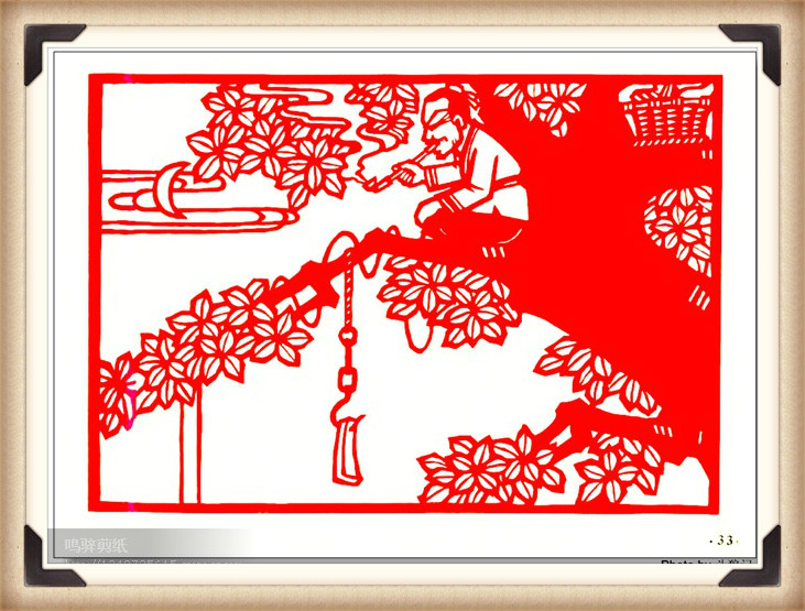 斗狼記剪紙藝術，高清剪紙連環(huán)畫圖集（54張）